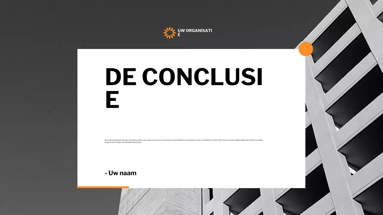 zwart modern non-profit presentatie