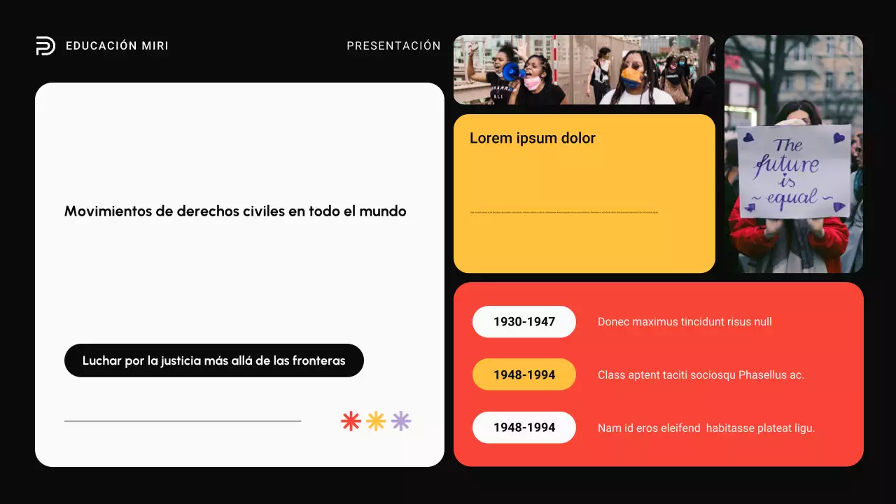 Negro y Rojo Movimientos modernos de derechos civiles en todo el mundo