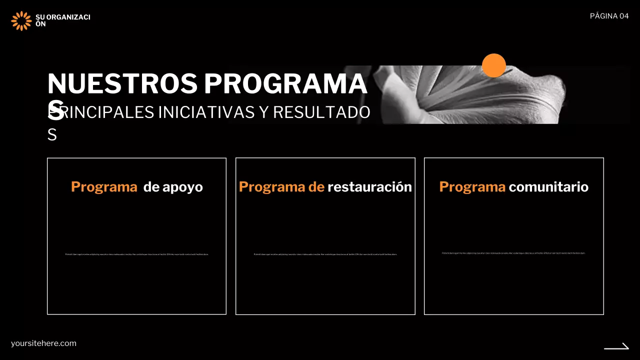 presentación negra moderna sin ánimo de lucro