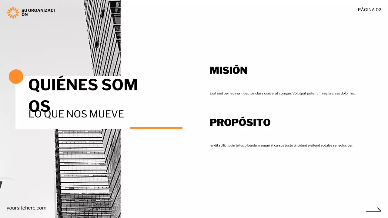 presentación negra moderna sin ánimo de lucro