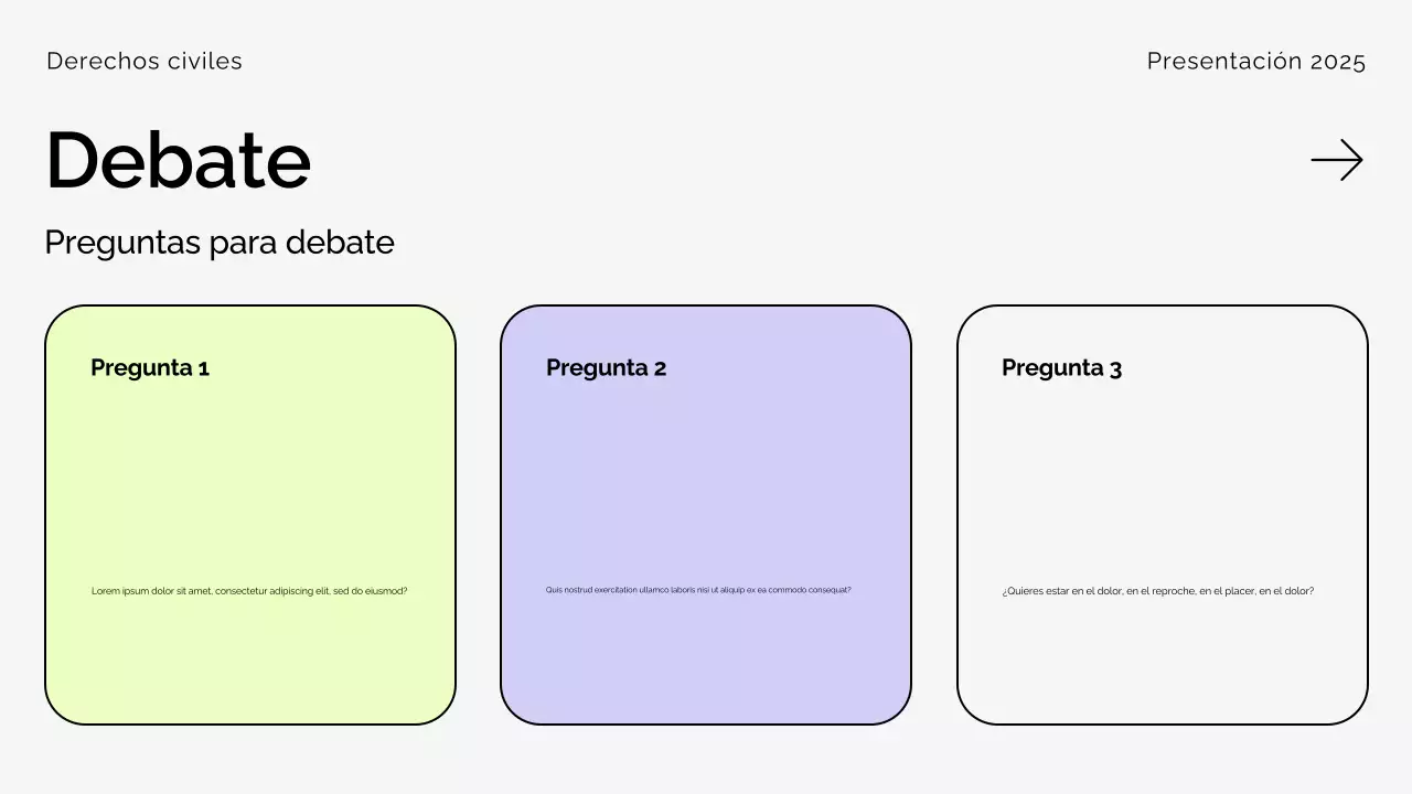 Presentación del Movimiento Moderno por los Derechos Civiles en Beige
