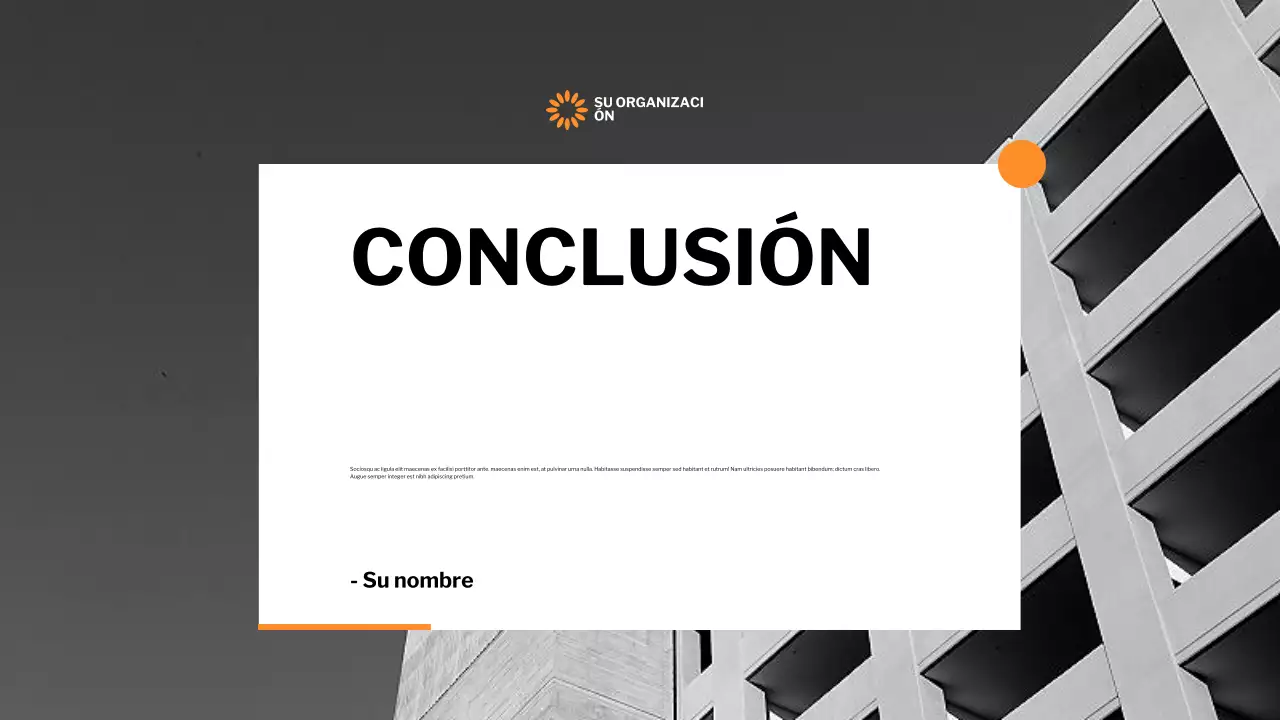 presentación negra moderna sin ánimo de lucro