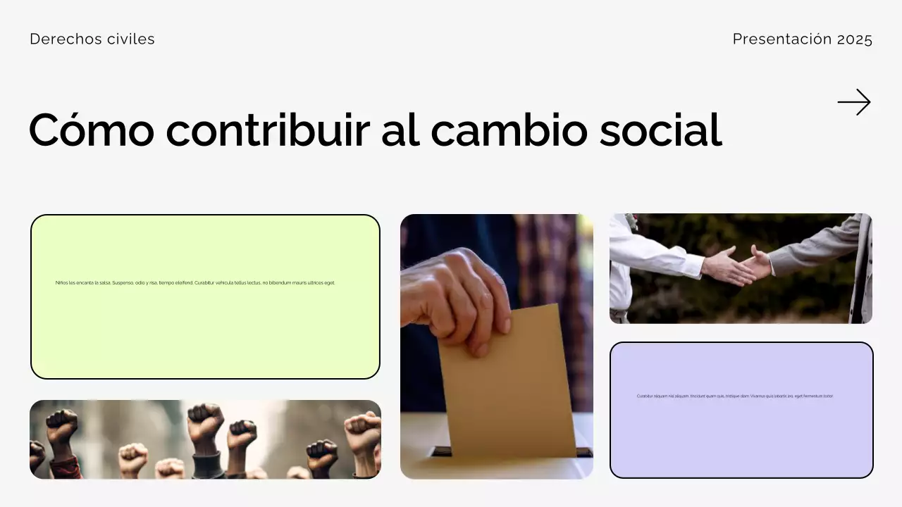 Presentación del Movimiento Moderno por los Derechos Civiles en Beige