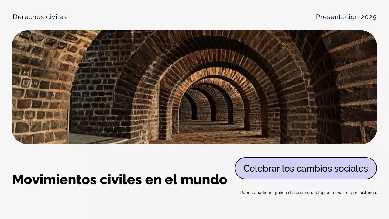 Presentación del Movimiento Moderno por los Derechos Civiles en Beige