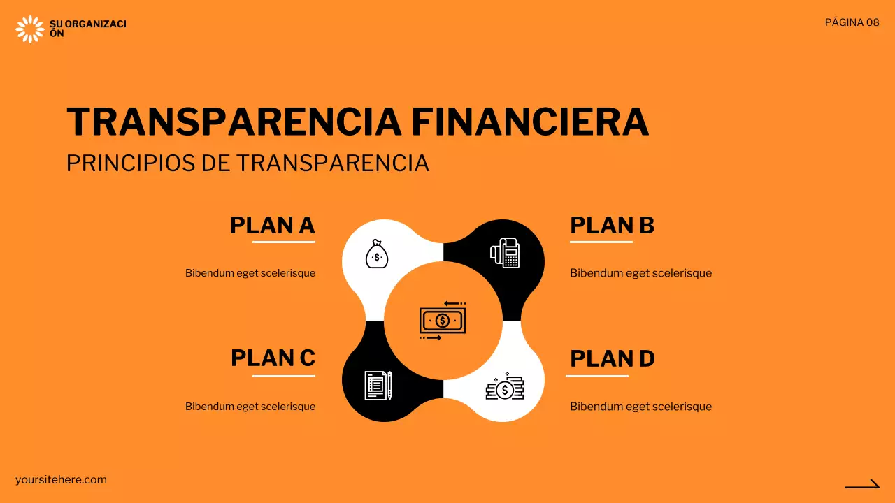 presentación negra moderna sin ánimo de lucro