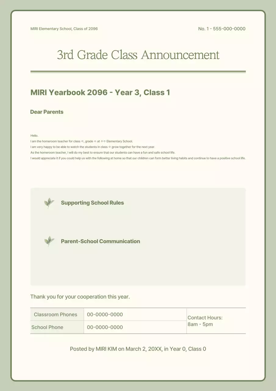 Hướng dẫn lớp Green Simple