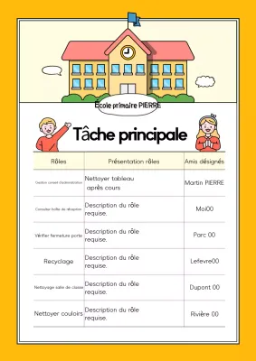 Affiche scolaire jaune et mignonne