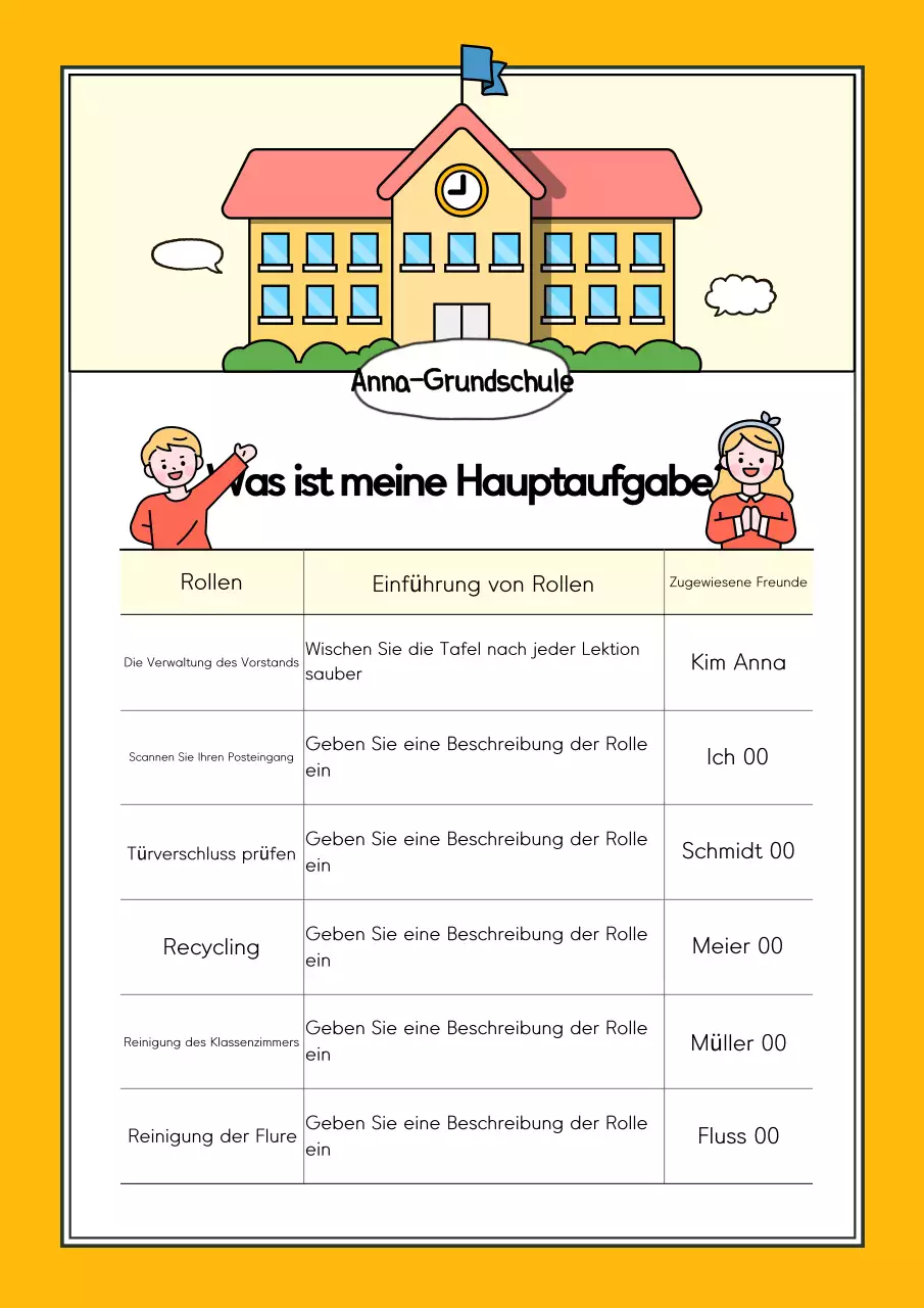 Gelbes süßes Schulposter