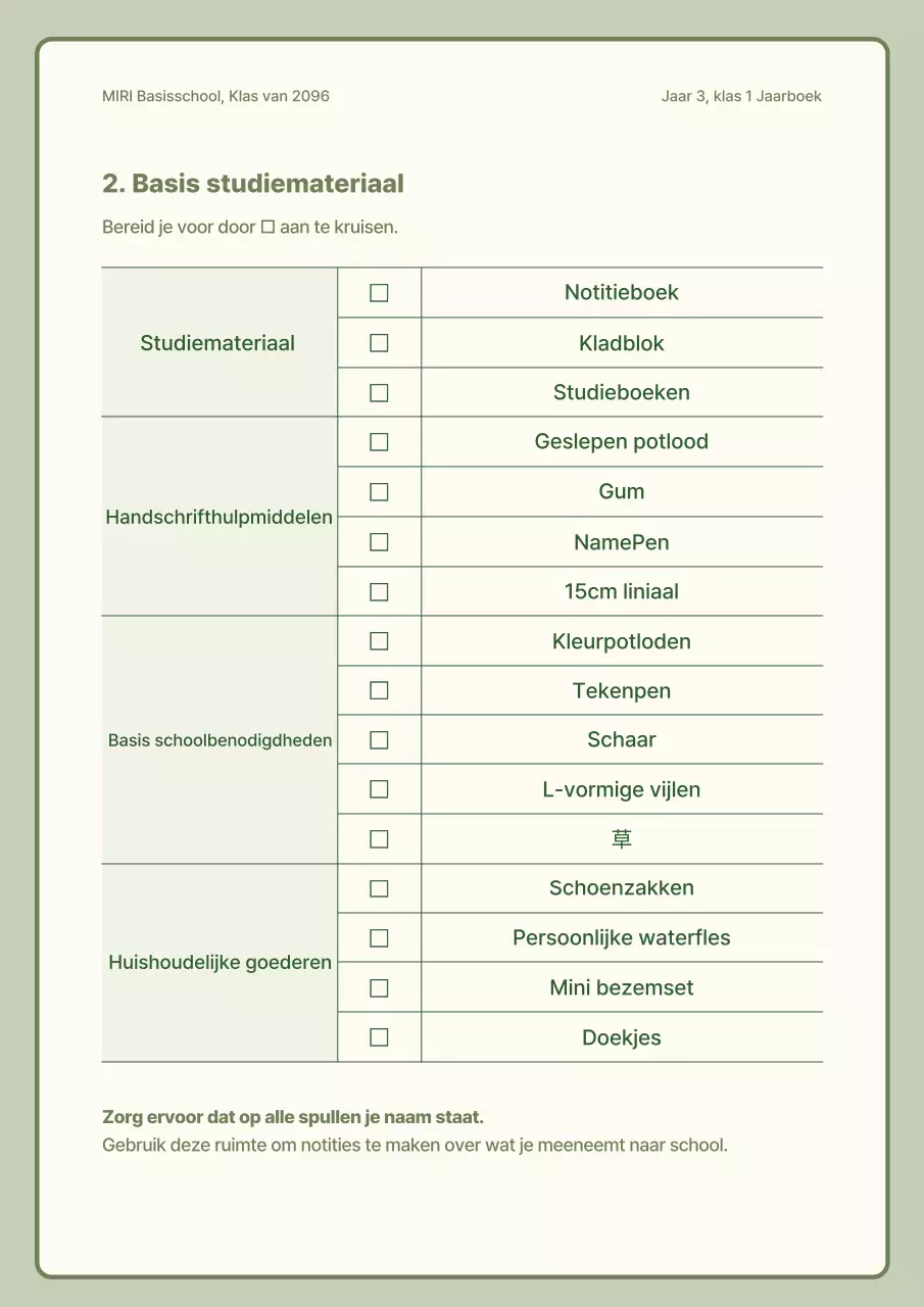 Jaarlijkse eenvoudige klasseaankondigingen