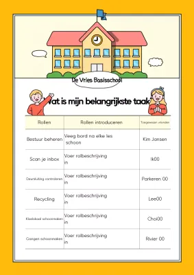 Gele leuke schoolposter