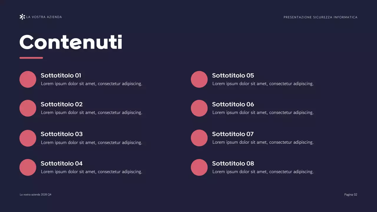 Presentazione dell'Agenzia di sicurezza informatica moderna viola