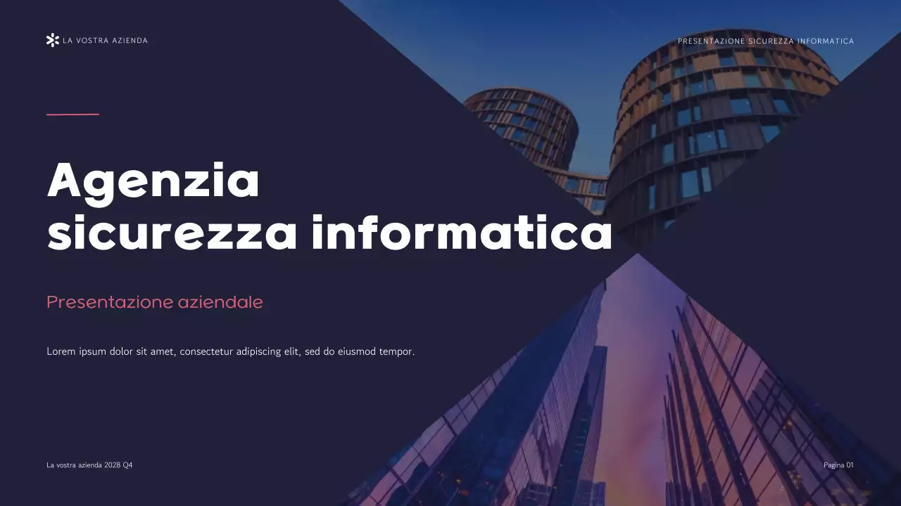 Presentazione dell'Agenzia di sicurezza informatica moderna viola