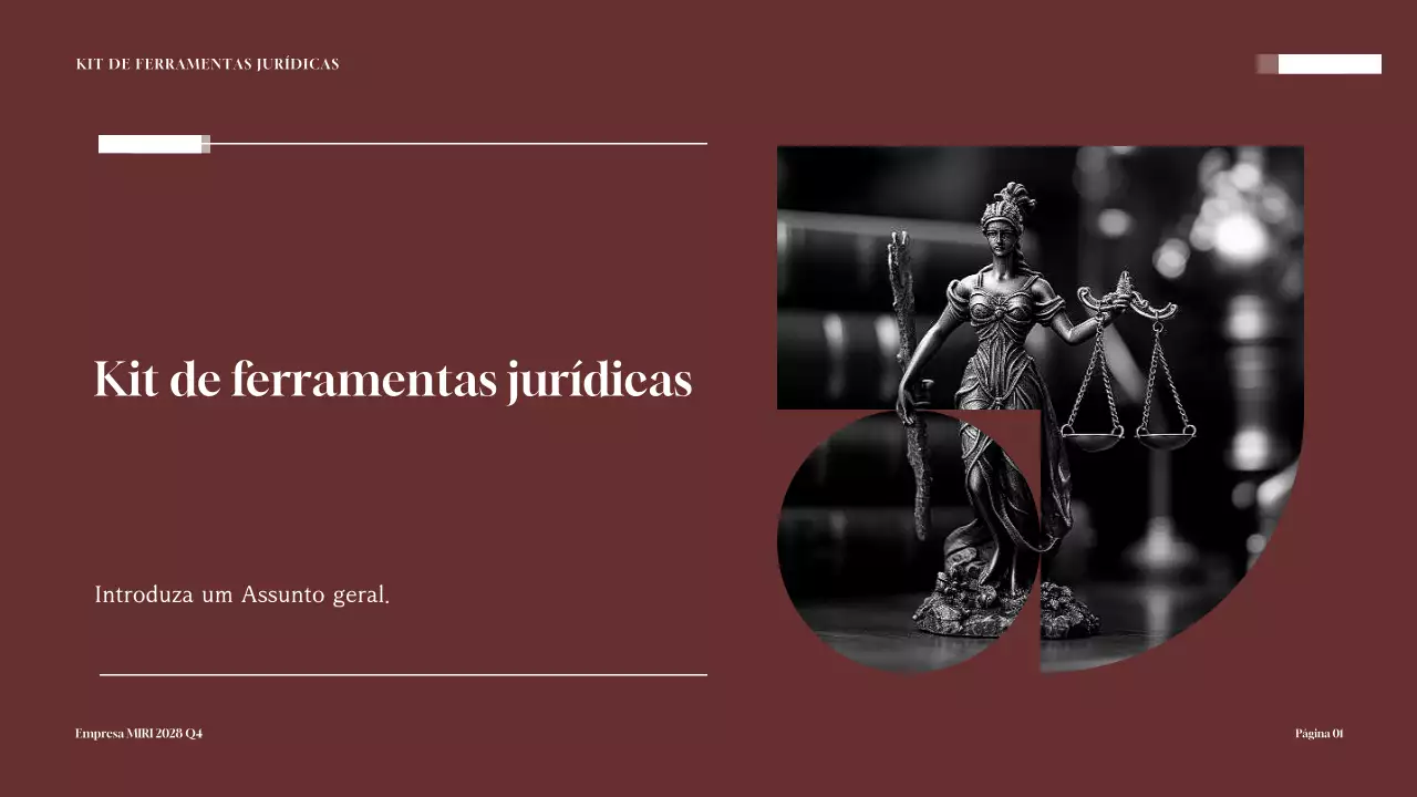 Apresentação do kit de ferramentas de consultoria jurídica da Maroon Professional