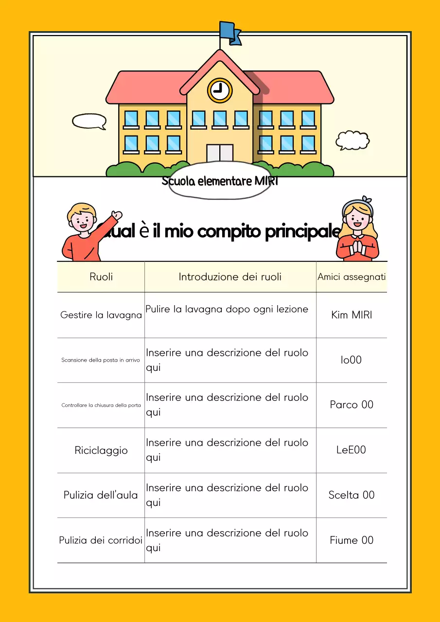 Poster scolastico giallo e simpatico