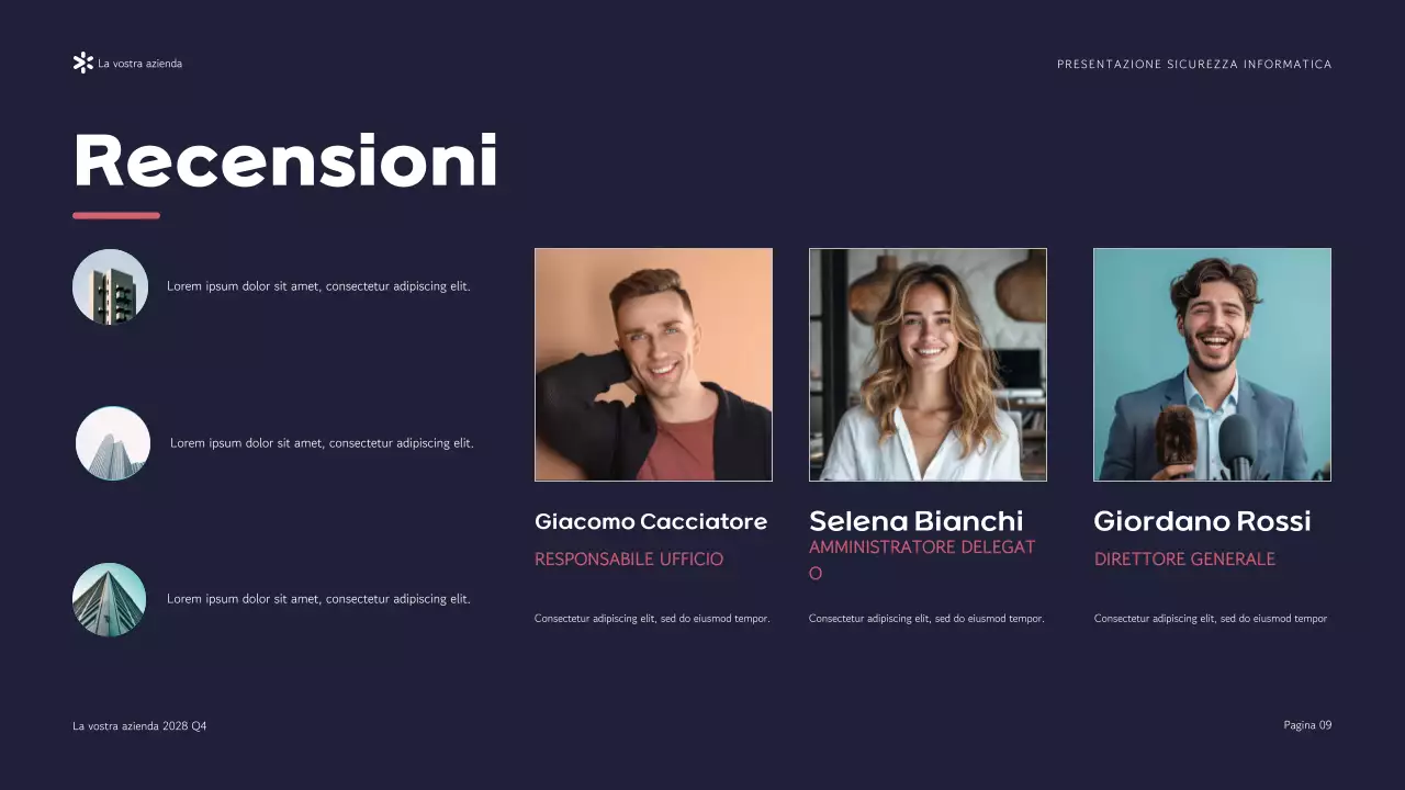 Presentazione dell'Agenzia di sicurezza informatica moderna viola