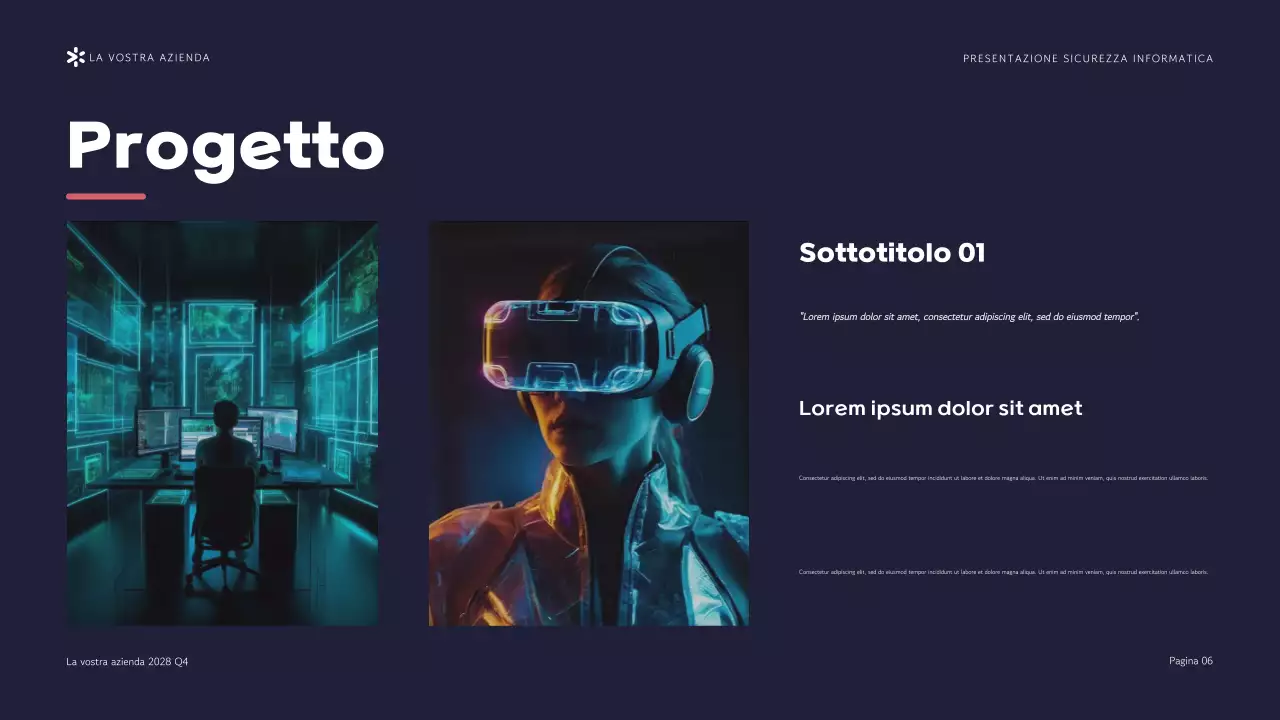 Presentazione dell'Agenzia di sicurezza informatica moderna viola