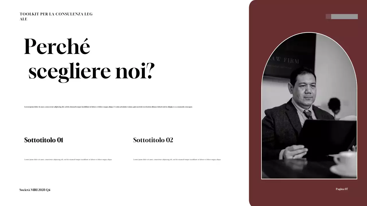 Presentazione del kit di strumenti per la consulenza legale di Maroon Professional