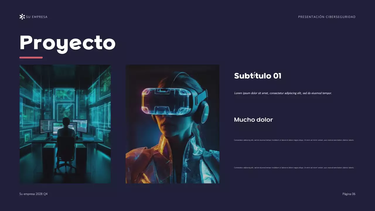 Presentación de la Agencia de Ciberseguridad Purple Modern