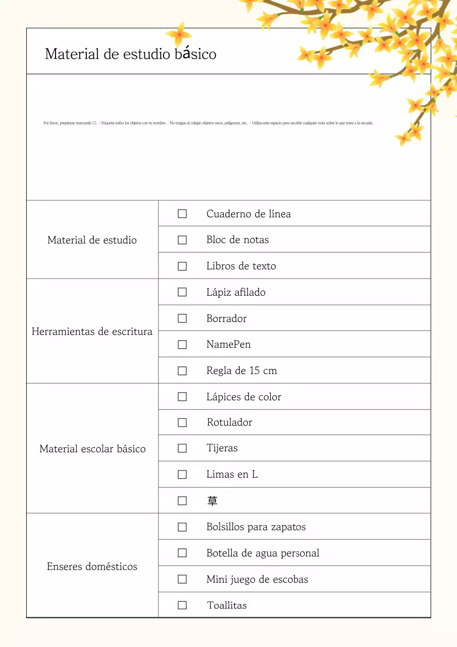 Carta escolar sencilla de color beige Recursos didácticos