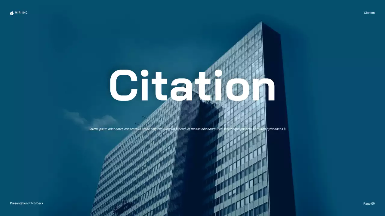 Présentation d'entreprise moderne de couleur bleue