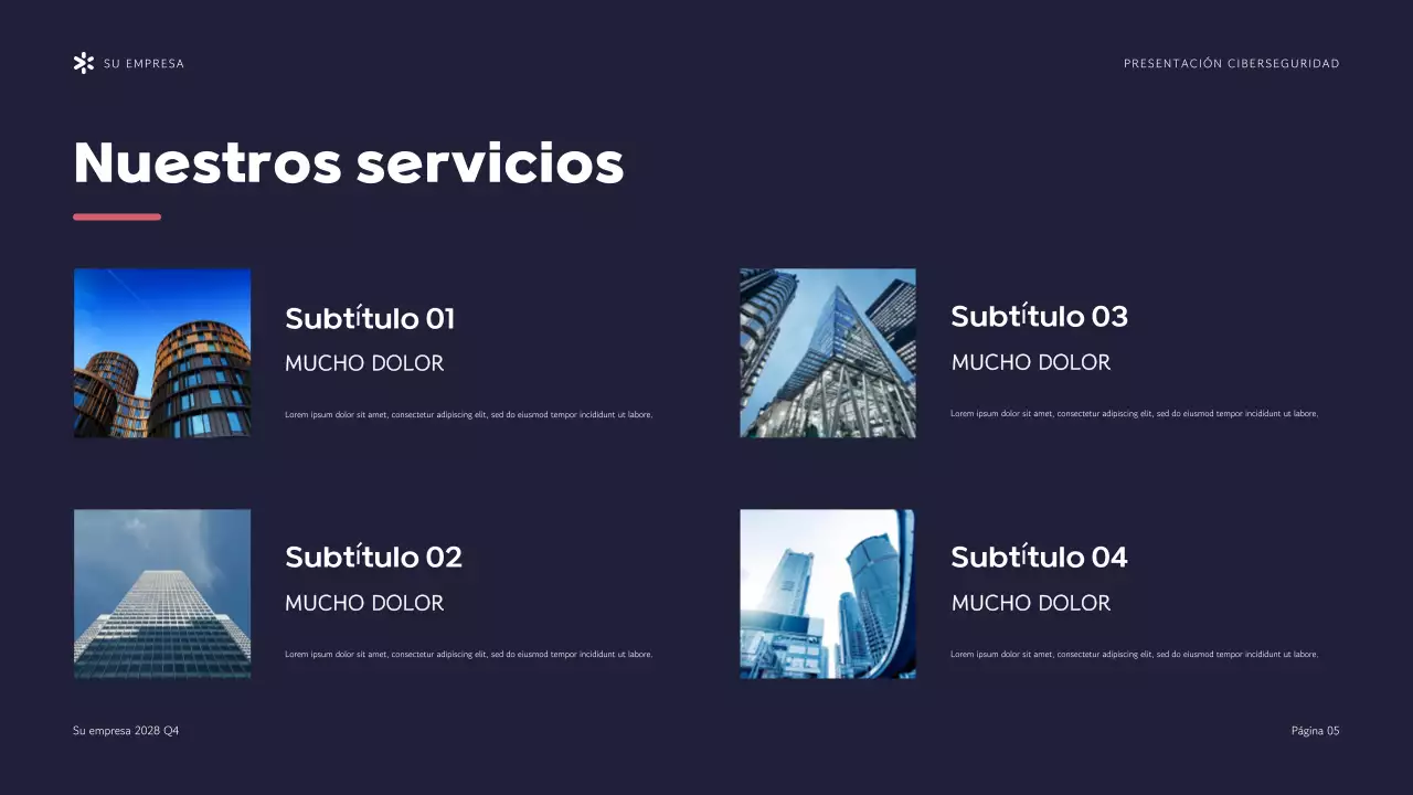 Presentación de la Agencia de Ciberseguridad Purple Modern