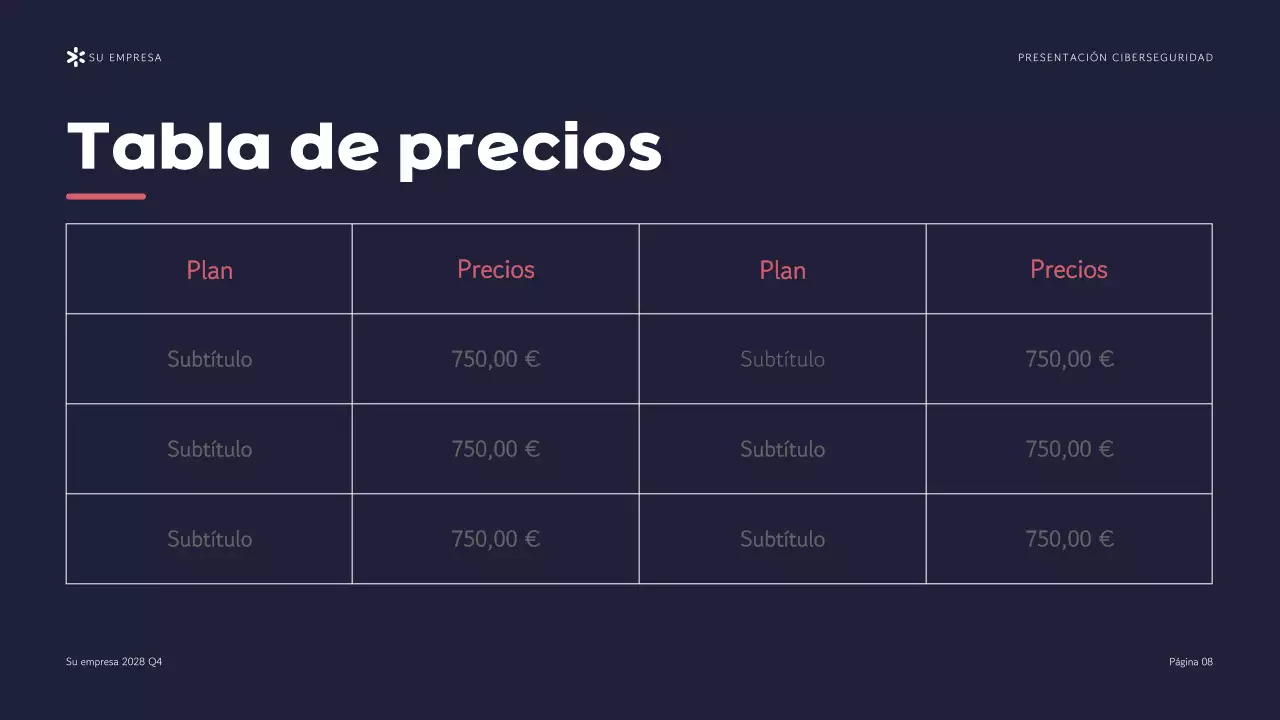 Presentación de la Agencia de Ciberseguridad Purple Modern