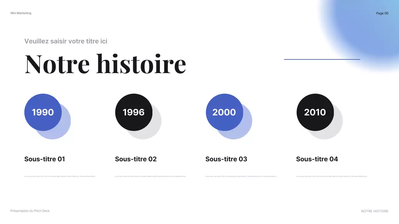 présentation de l'introduction de l'entreprise blue modern