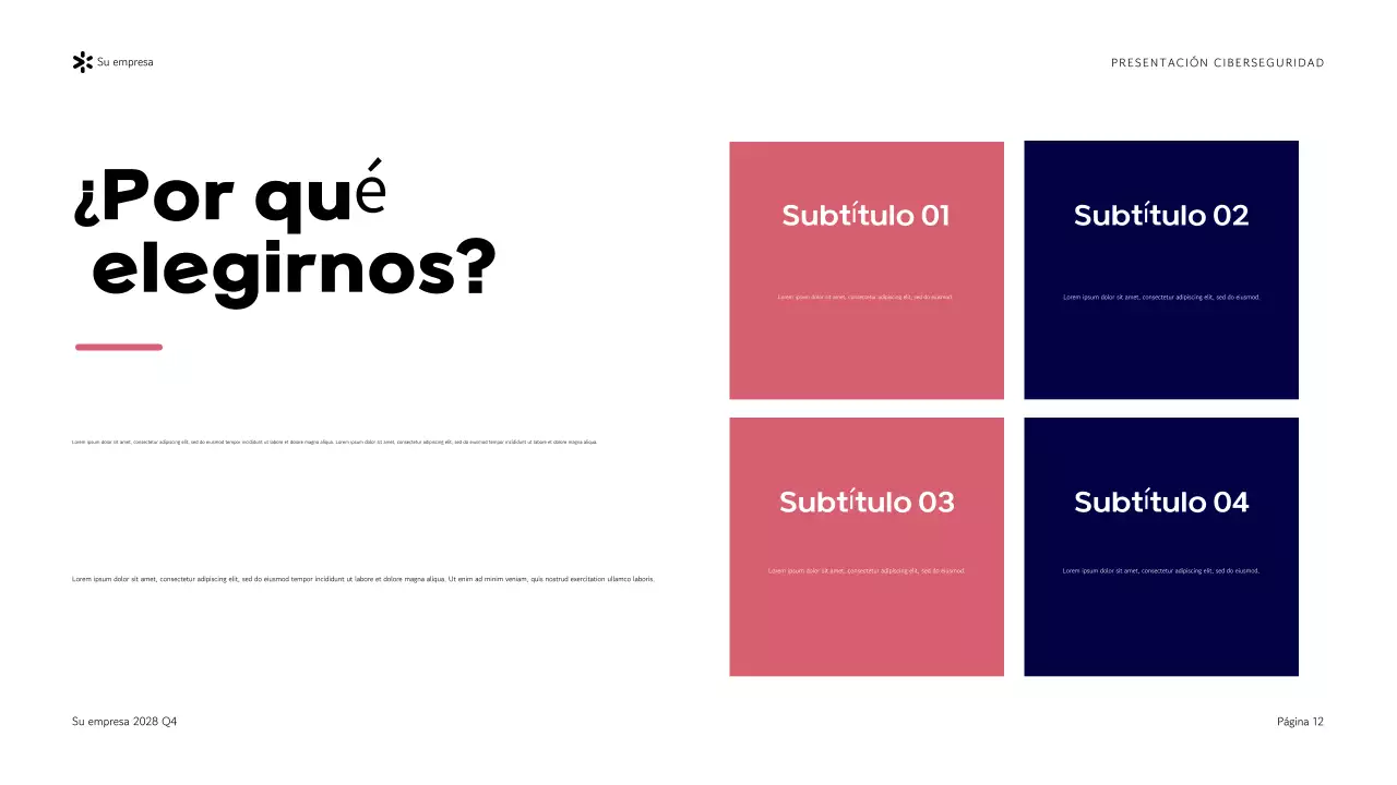 Presentación de la Agencia de Ciberseguridad Purple Modern