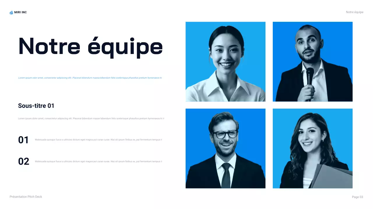 Présentation d'entreprise moderne de couleur bleue