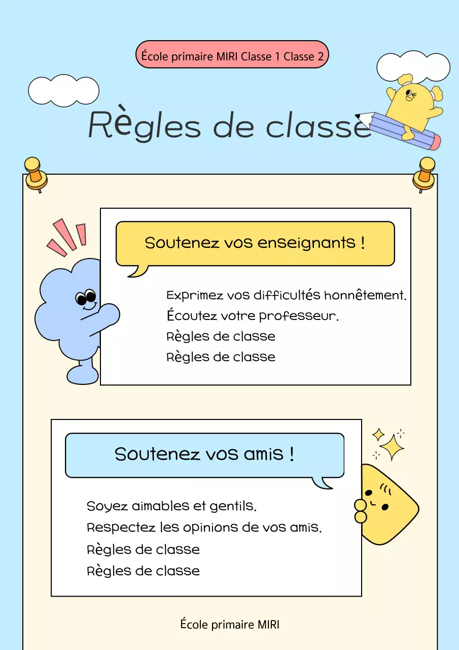 Guide des écoles bleu clair