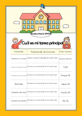 Cartel escolar amarillo