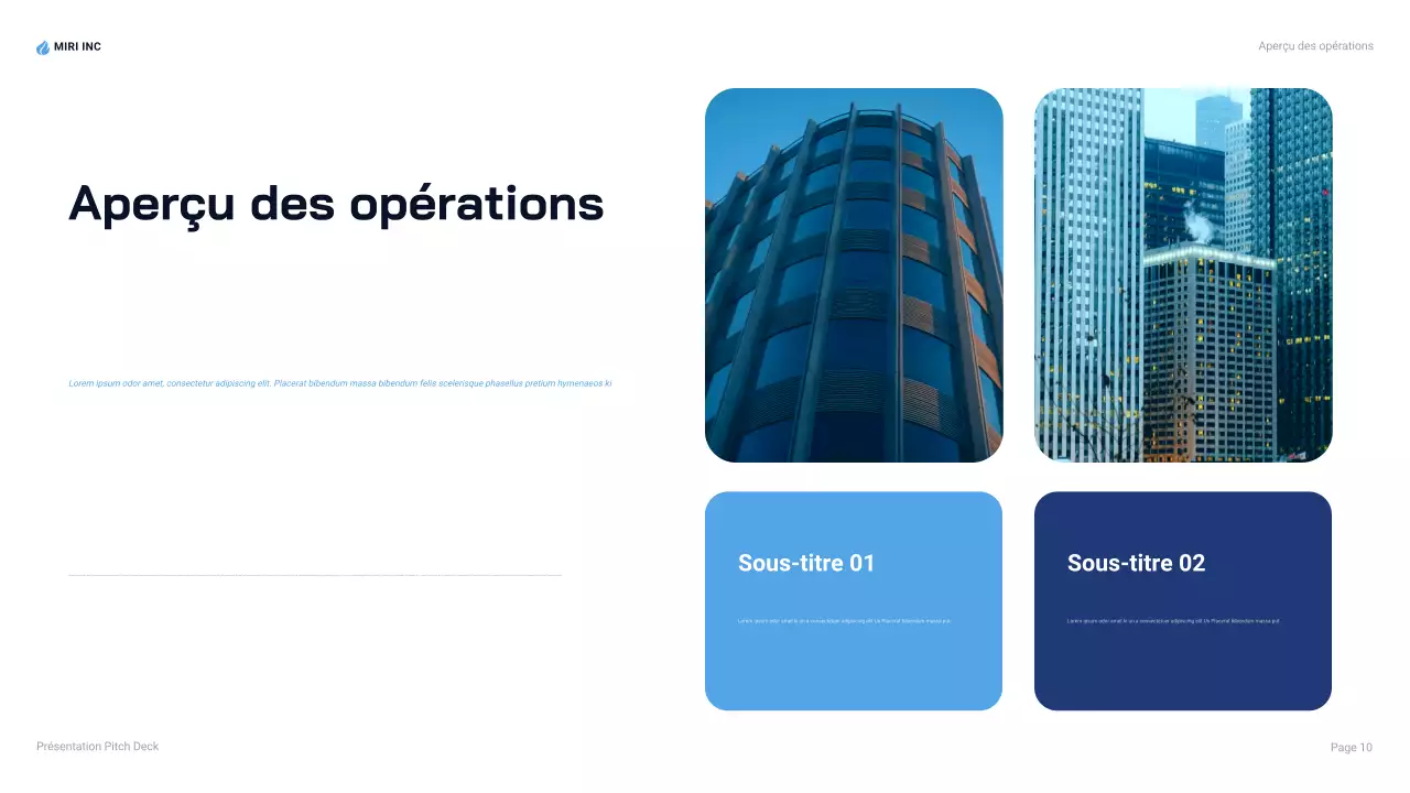 Présentation d'entreprise moderne de couleur bleue