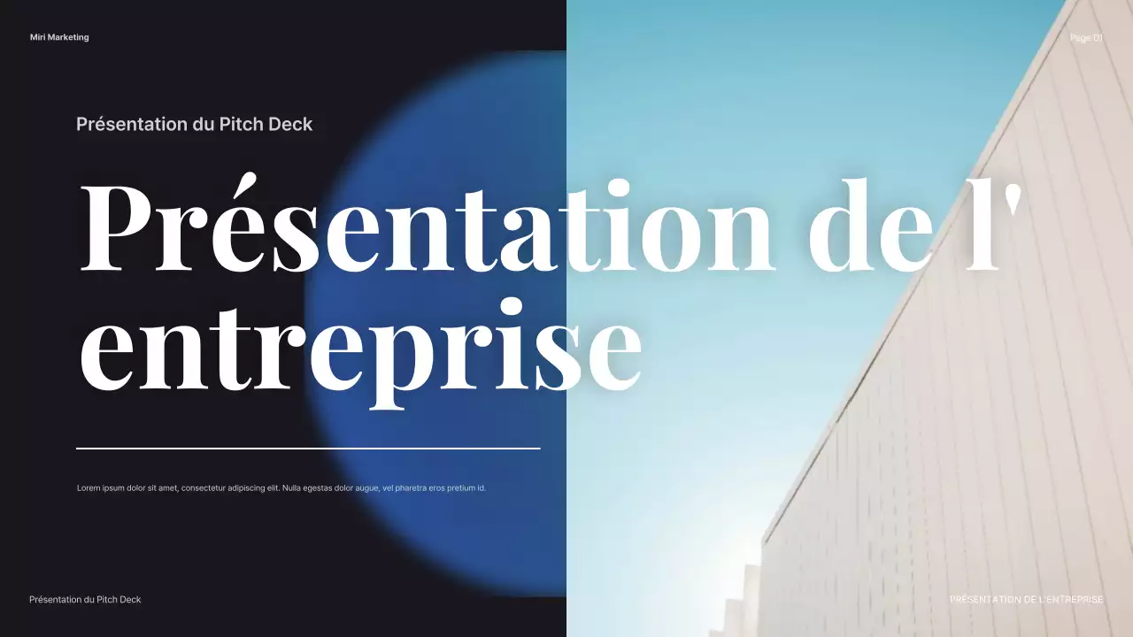 présentation de l'introduction de l'entreprise blue modern