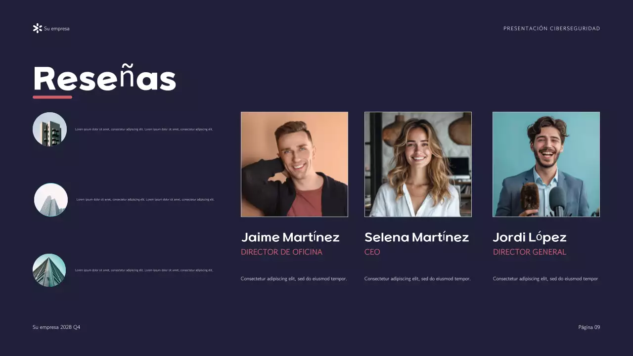 Presentación de la Agencia de Ciberseguridad Purple Modern