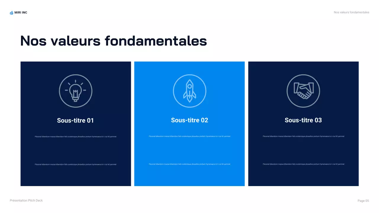 Présentation d'entreprise moderne de couleur bleue