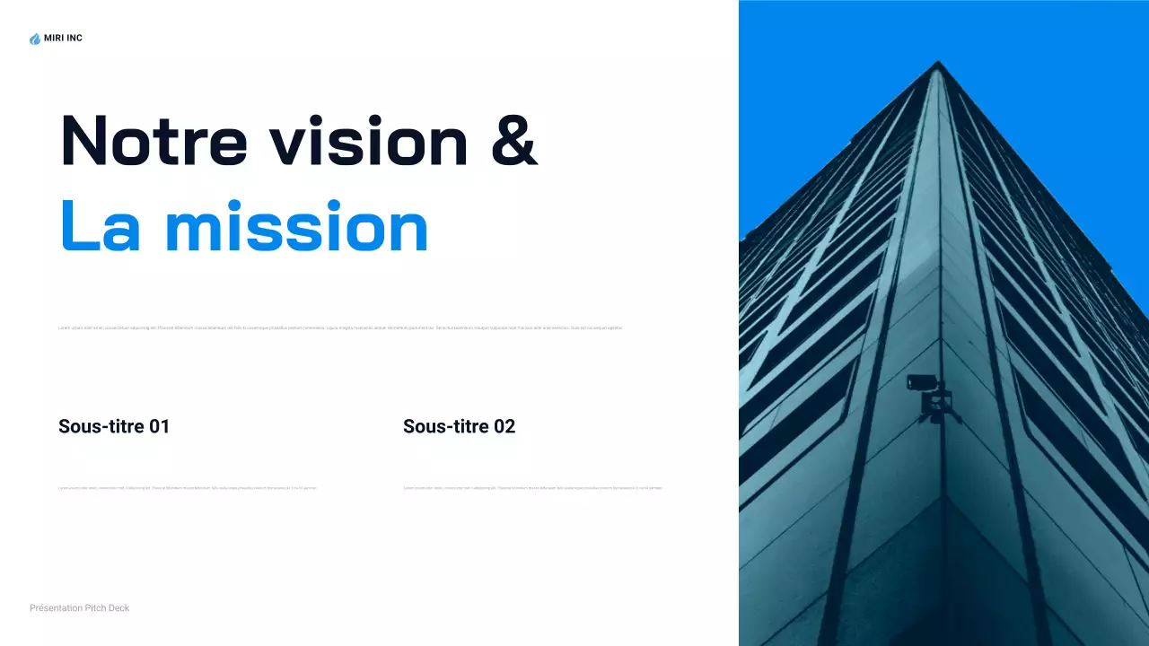 Présentation d'entreprise moderne de couleur bleue