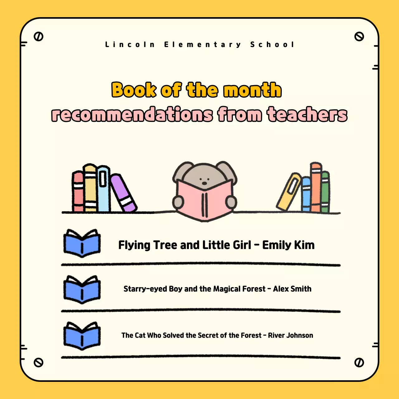 Mempromosikan rekomendasi buku kuning yang bisa diemong