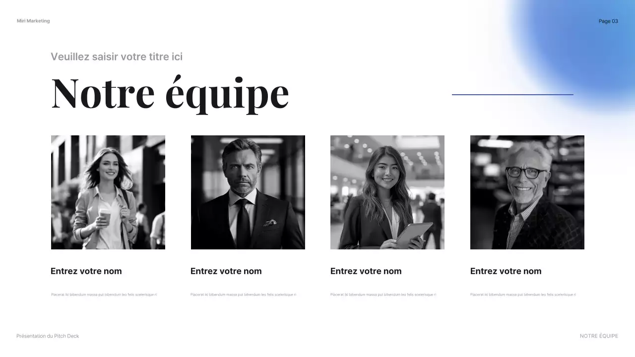 présentation de l'introduction de l'entreprise blue modern