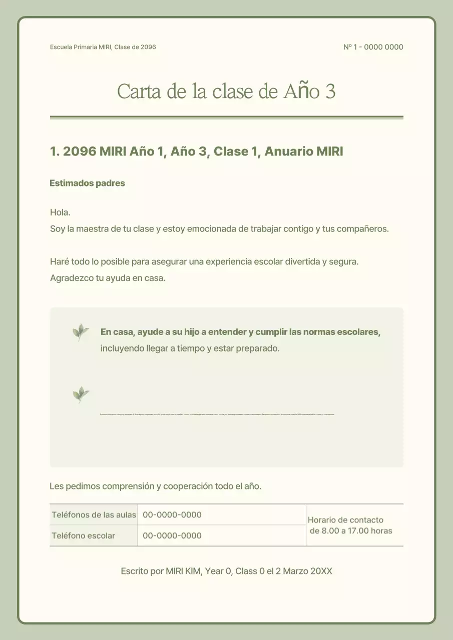 Anuncios anuales de clases simples