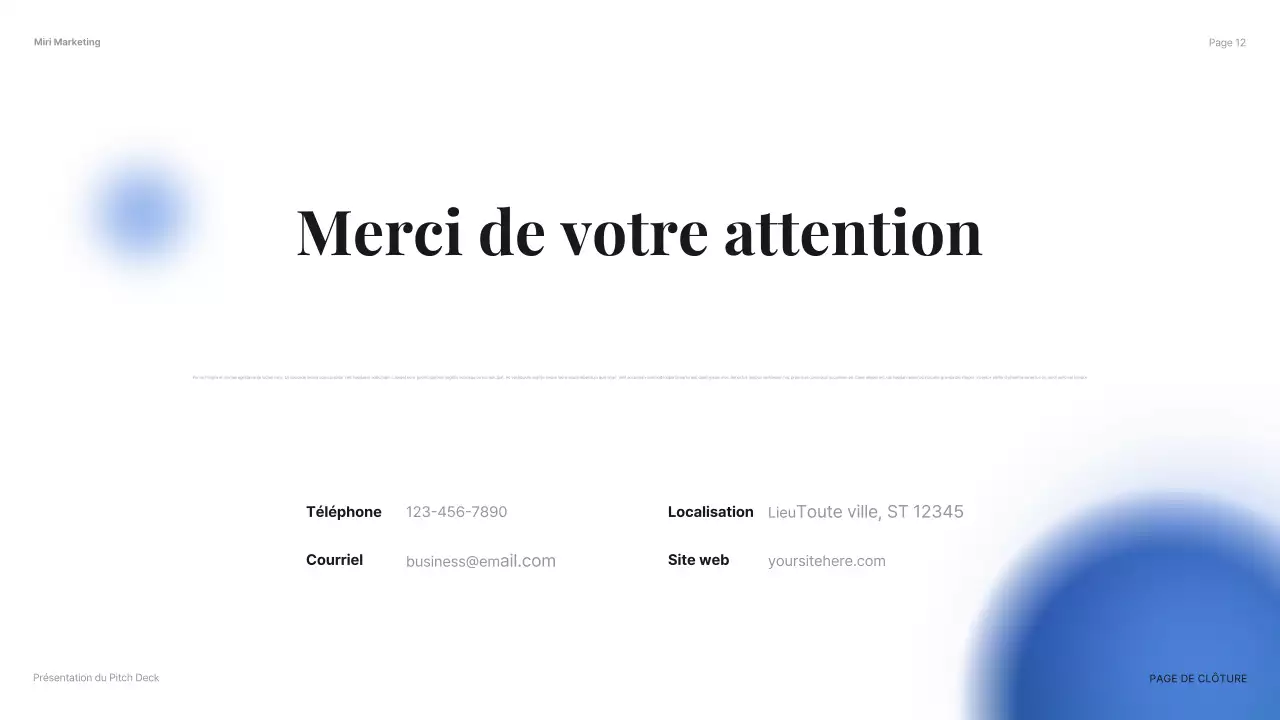 présentation de l'introduction de l'entreprise blue modern