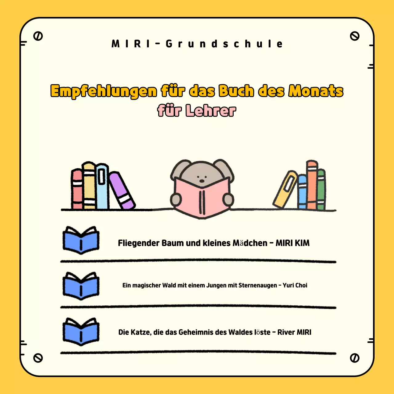 Gelbe Kuschelbuchempfehlungen fördern