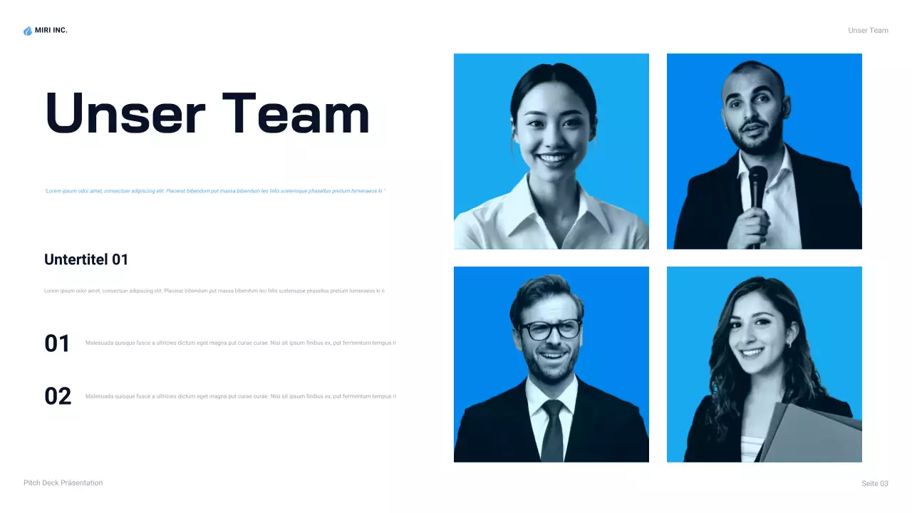 blaue moderne Business-Präsentation