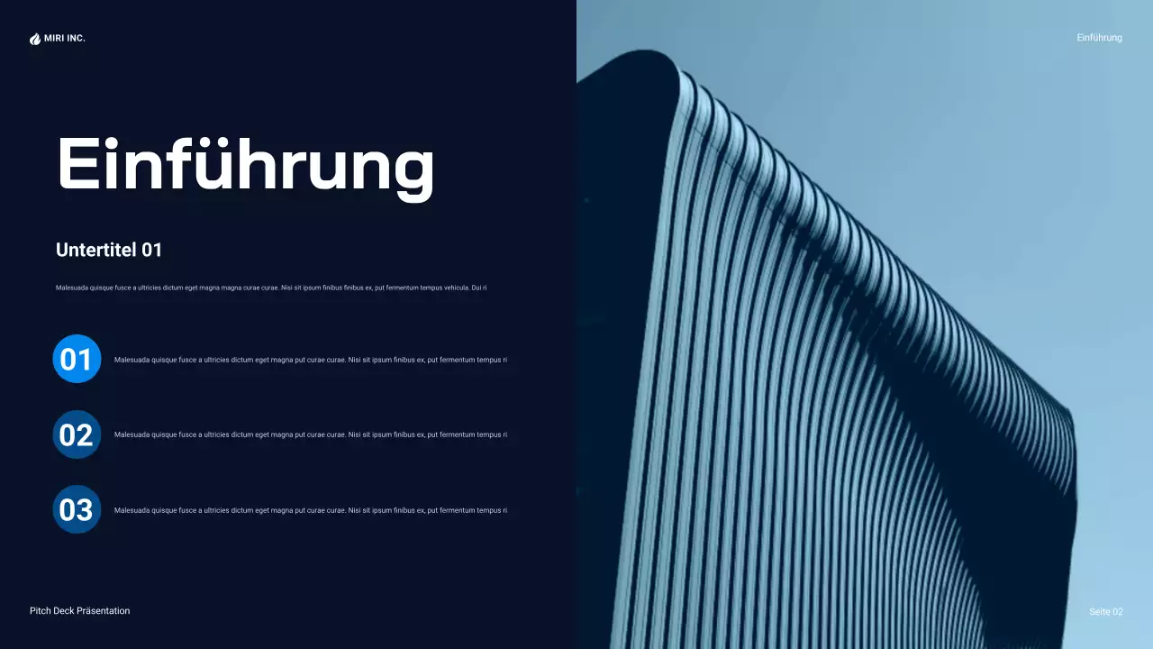 blaue moderne Business-Präsentation