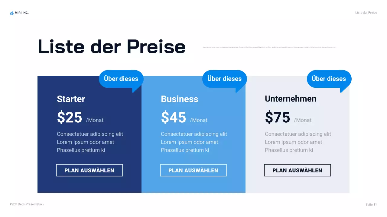 blaue moderne Business-Präsentation