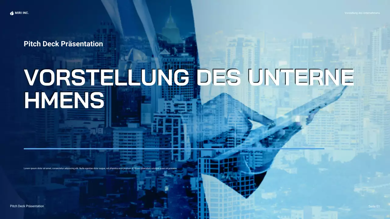 blaue moderne Business-Präsentation