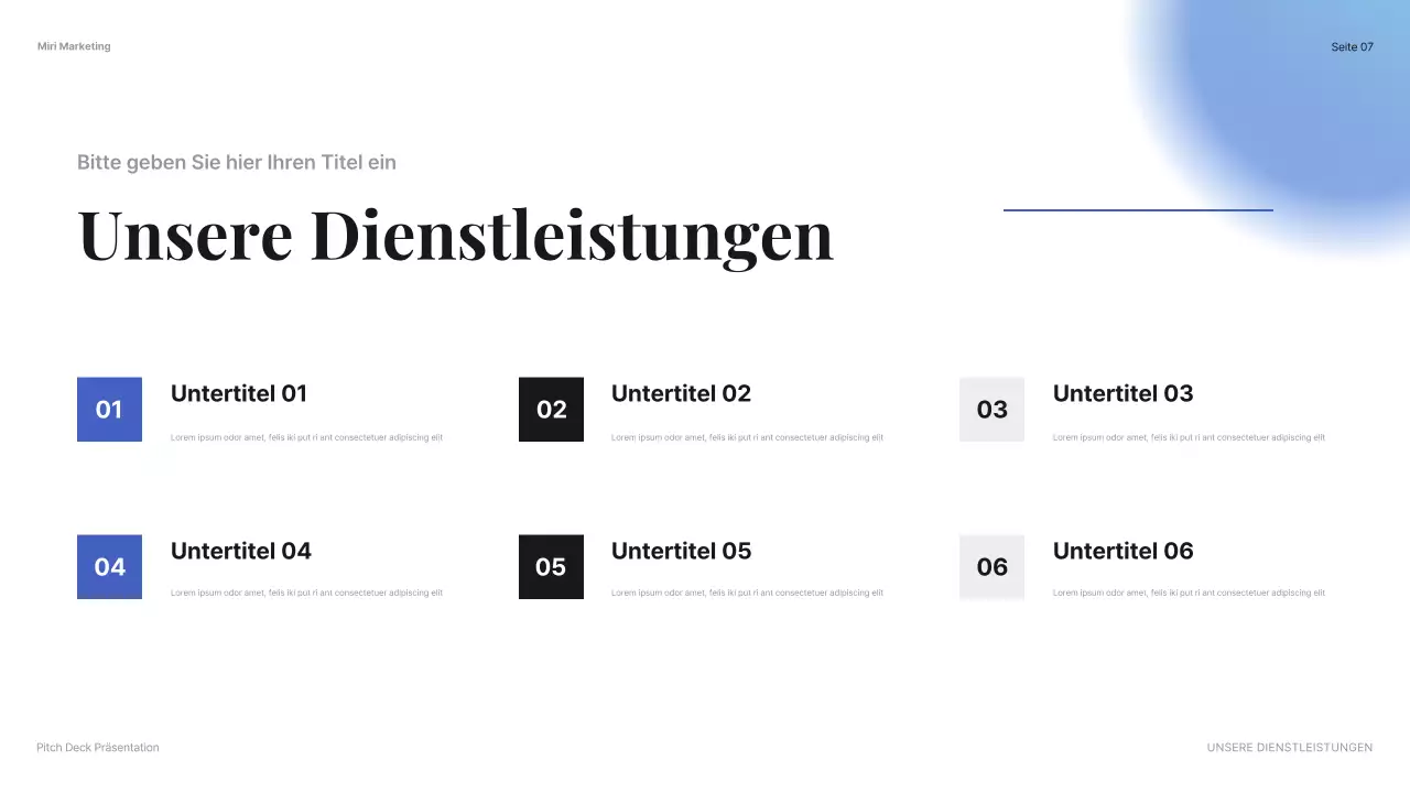 blue modern Firmenvorstellung Präsentation