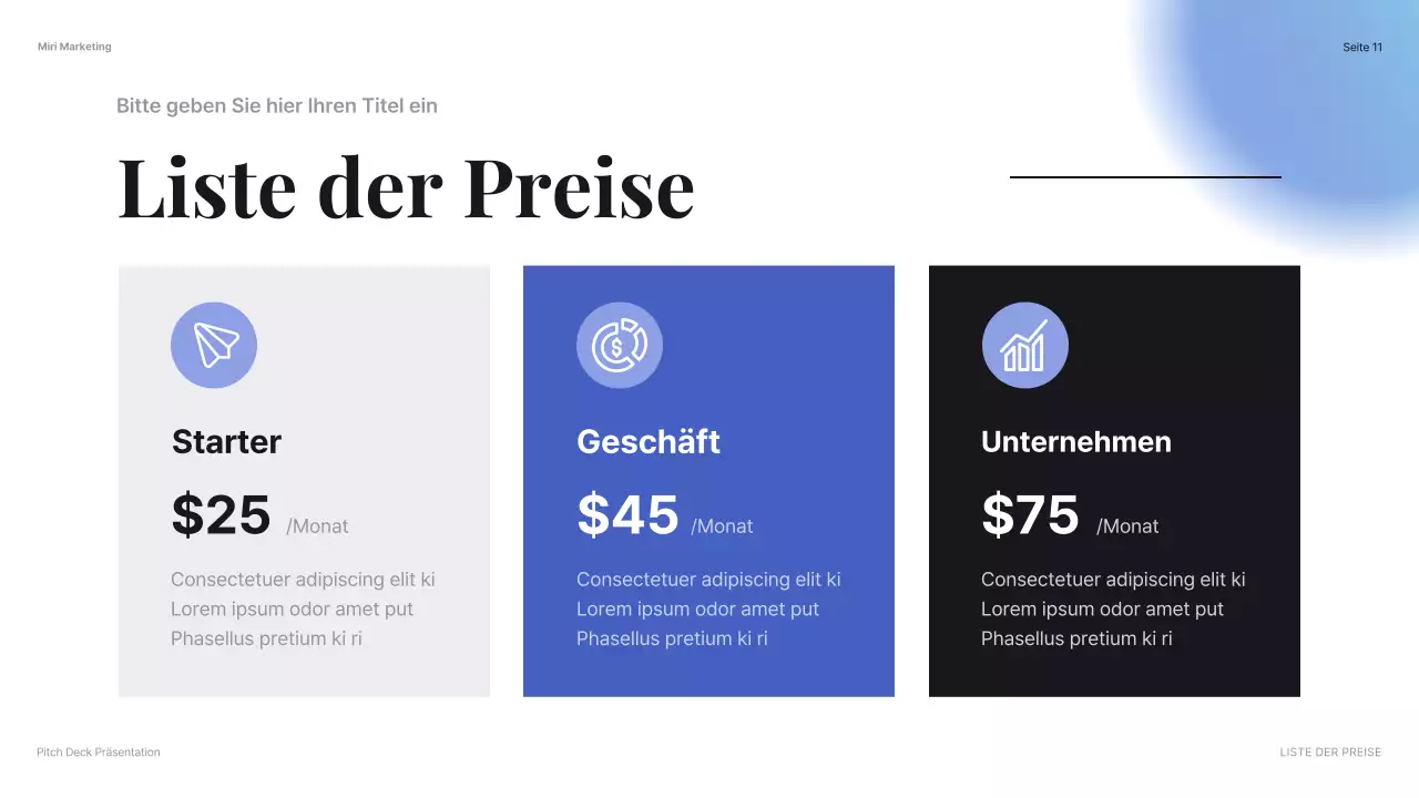 blue modern Firmenvorstellung Präsentation