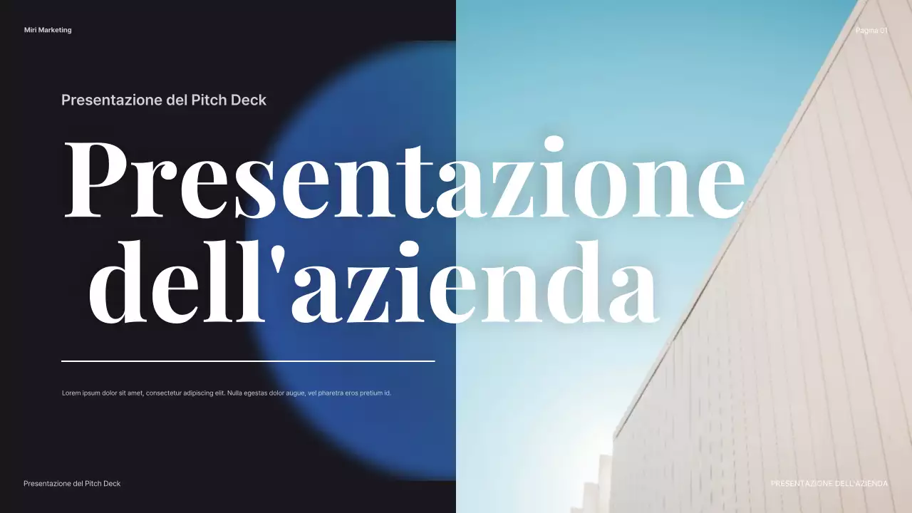 Presentazione dell'azienda moderna blu