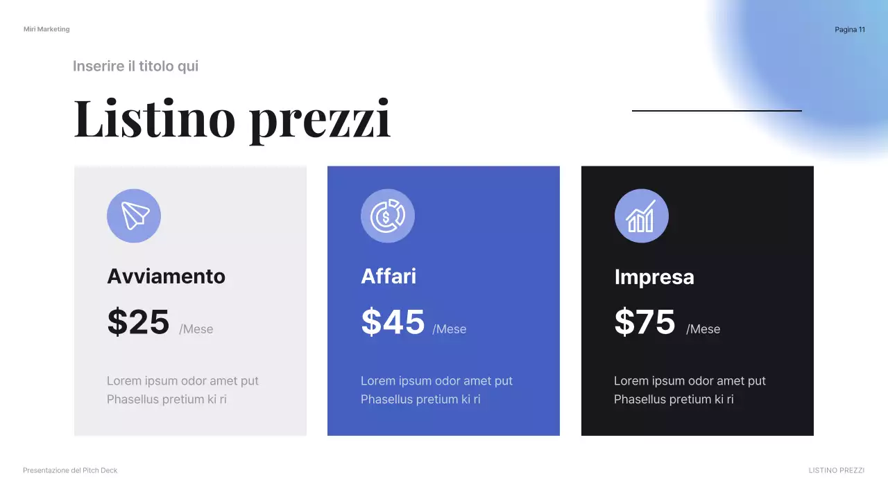 Presentazione dell'azienda moderna blu