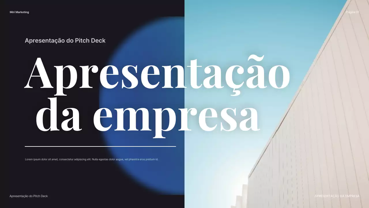 apresentação de introdução à empresa blue modern